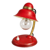 Lampe de bureau vintage années 50/60 rouge & laiton