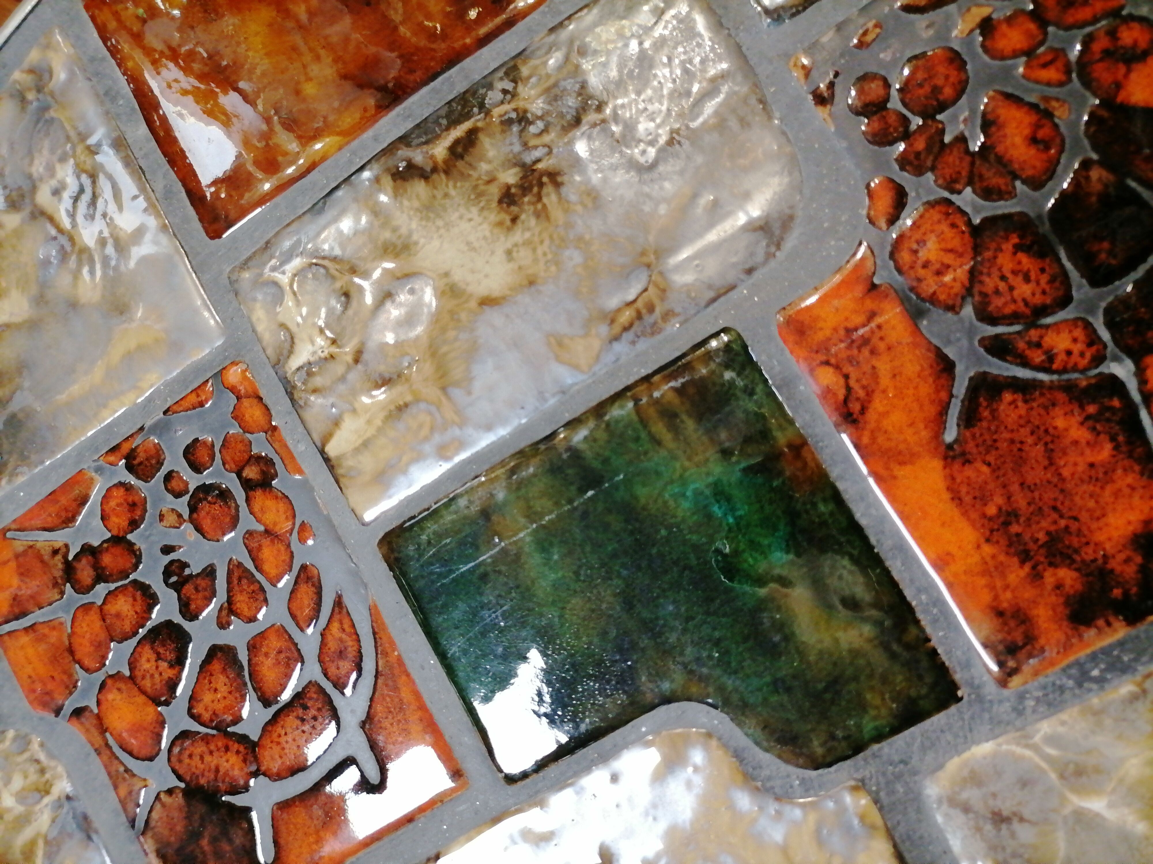 Vintage ceramic steel coffee table