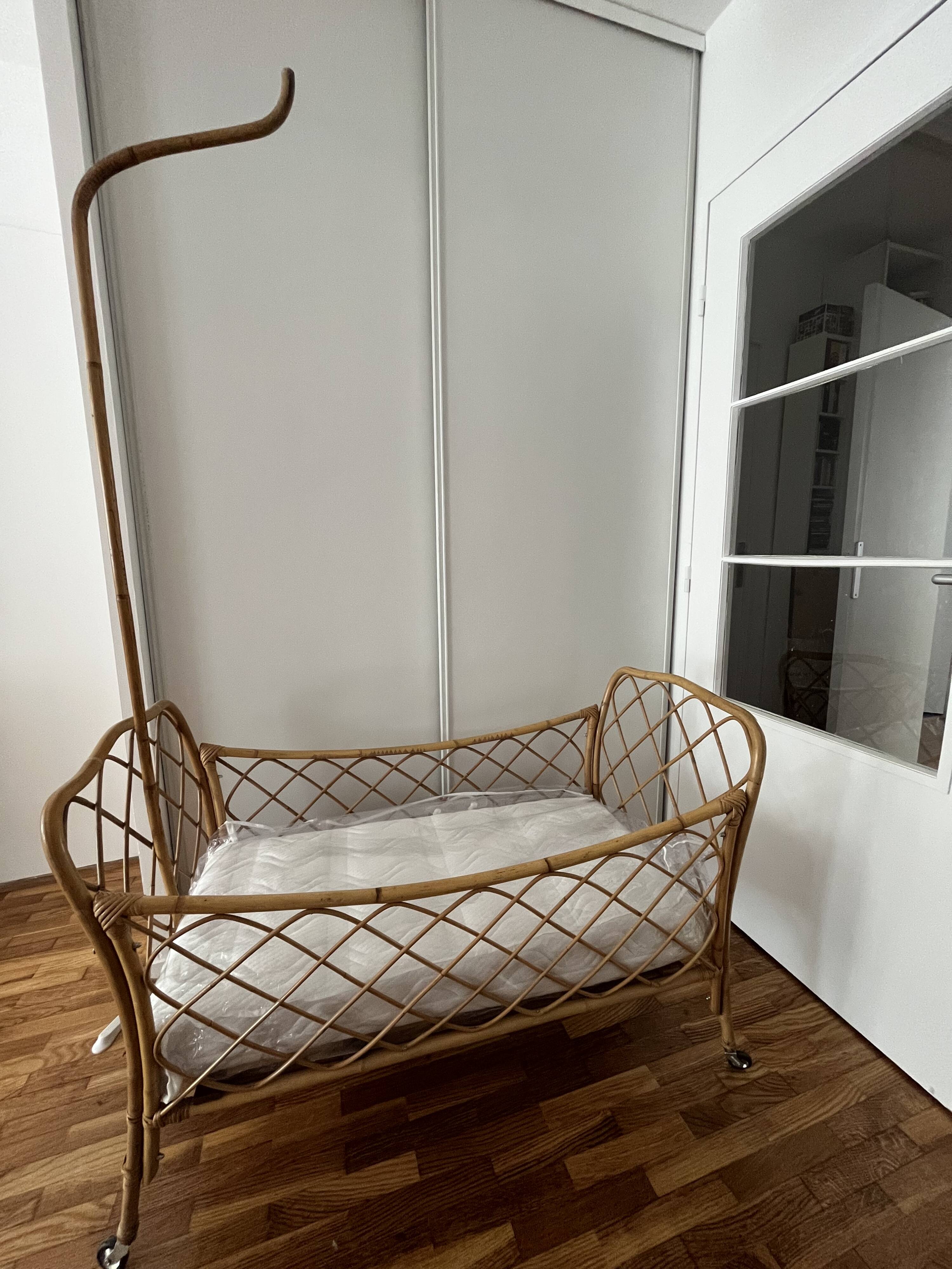 Beautiful vintage rattan bed