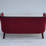 Années 1950, canapé danois 2 places, très bon état d'origine, bois de frêne.