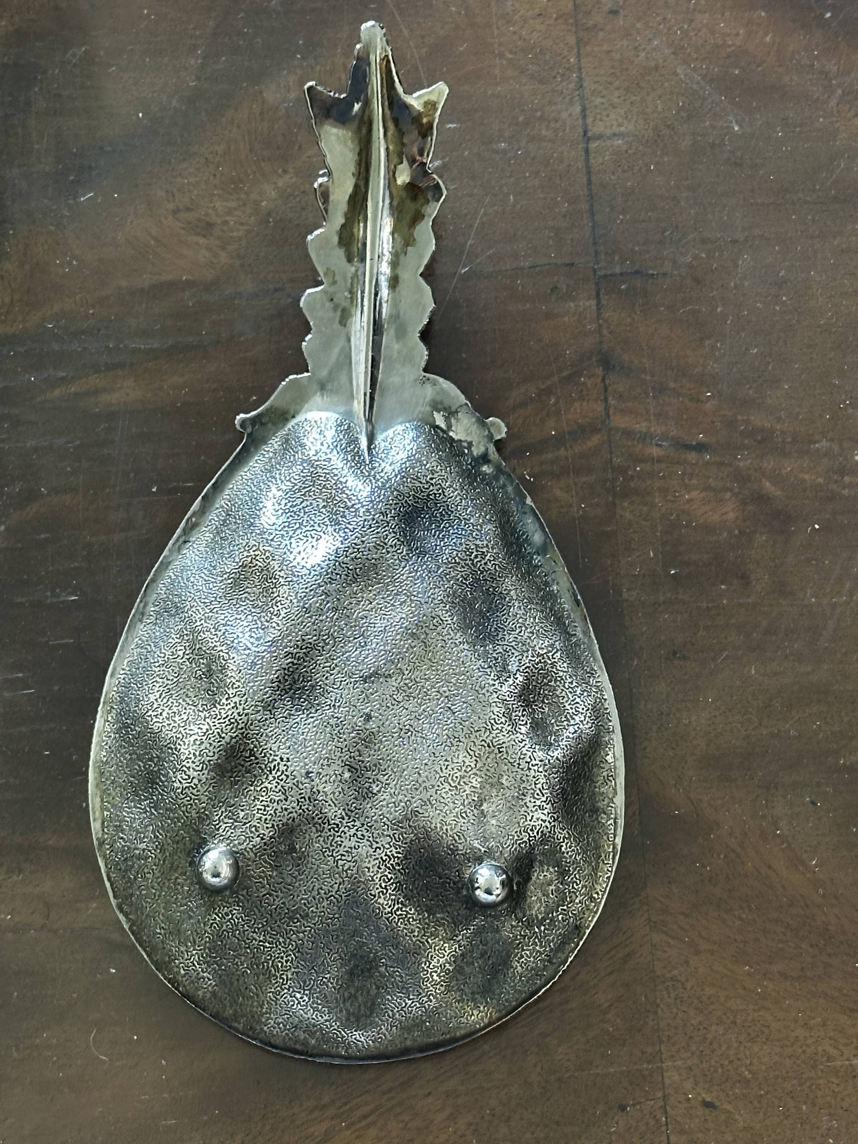 Silver-plated metal pineapple trinket tray, 1970