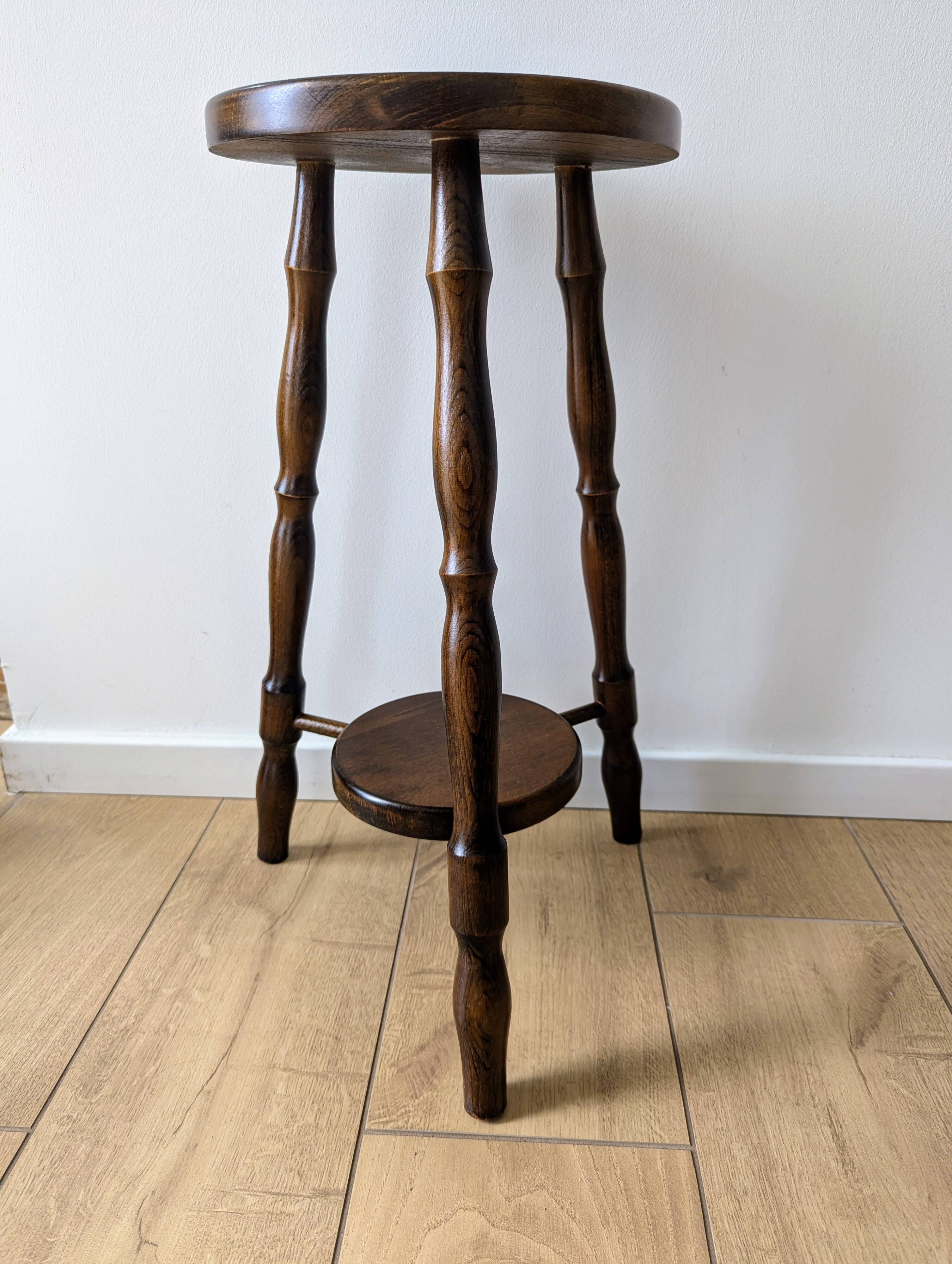 Vintage Turned Wooden Tripod