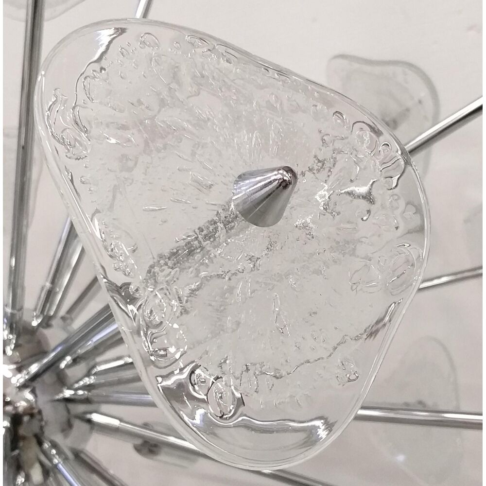 Transparent clover Murano glass sputnik chandelier