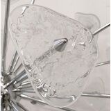 Lustre spoutnik en verre de Murano transparent