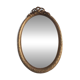 Large Baroque Mirror • Oval Arch • Carved Wood • Resin • 1950