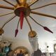 5-light brass chandelier 1950
