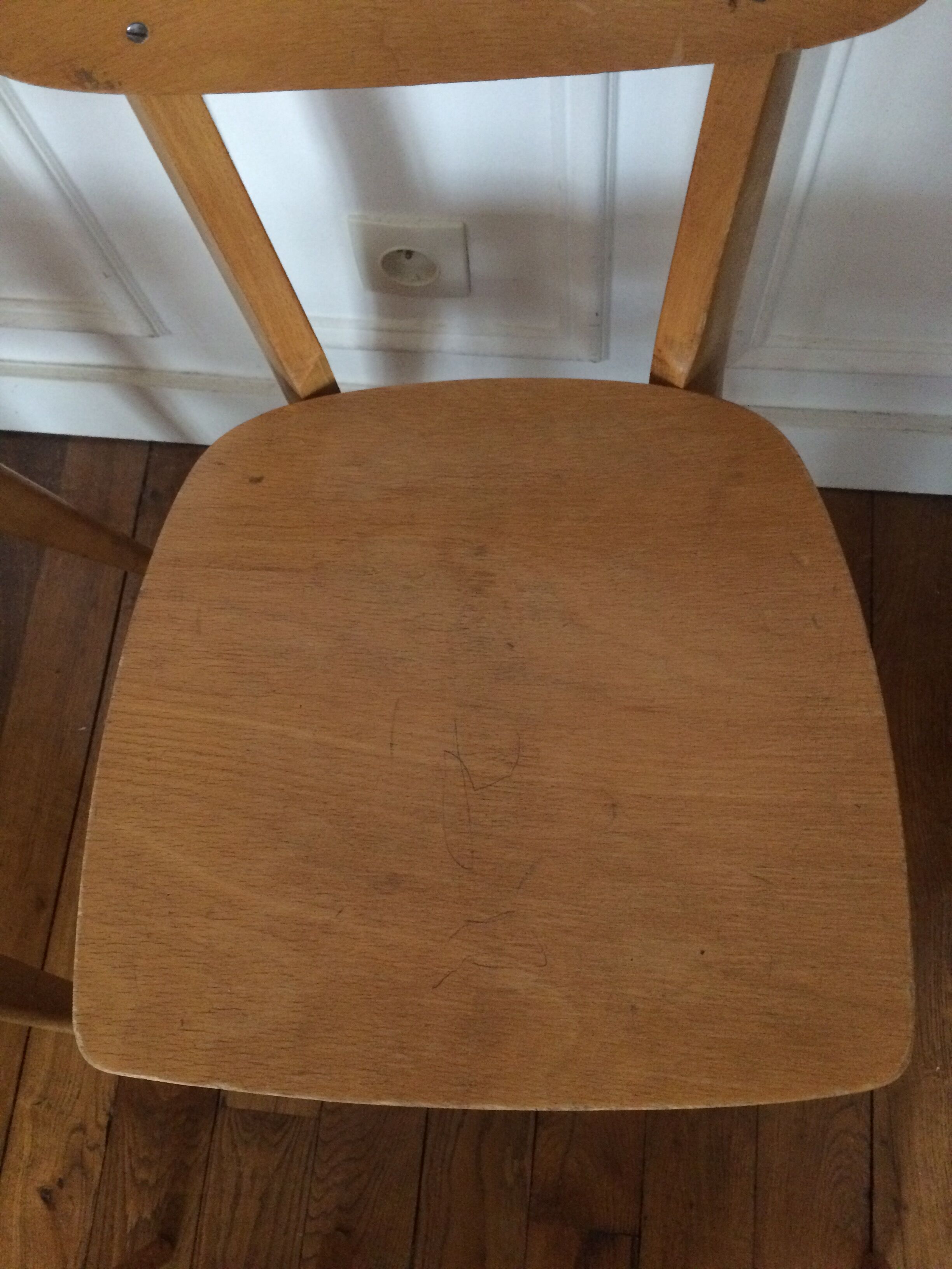 4 vintage beech chairs