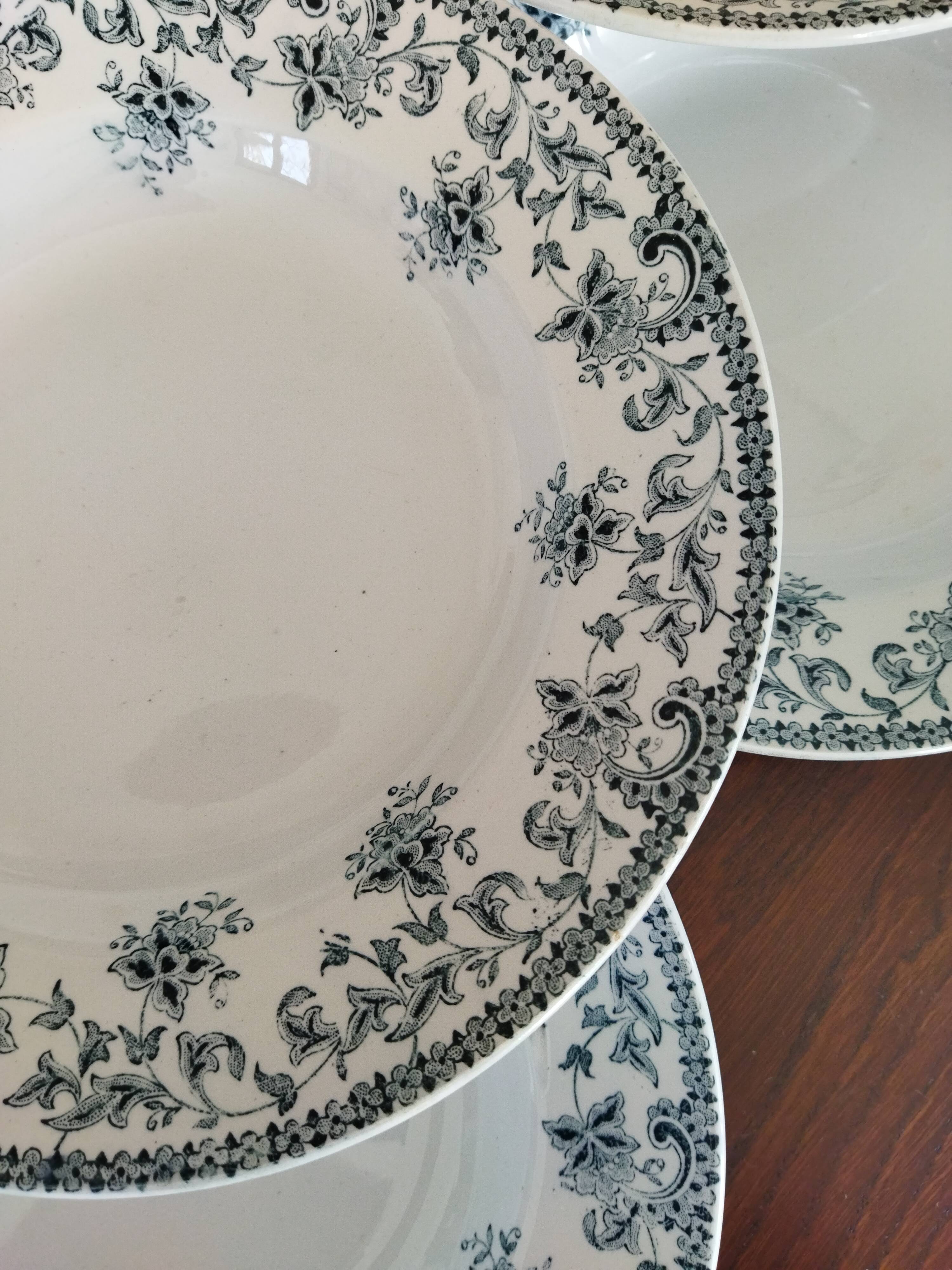 6 St Amand "Jane" iron clay soup plates