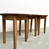 3 tables basses demi-lune, Danemark, années 60