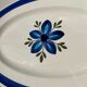 Plat sunny motif floral bleu stylisé Sarreguemines