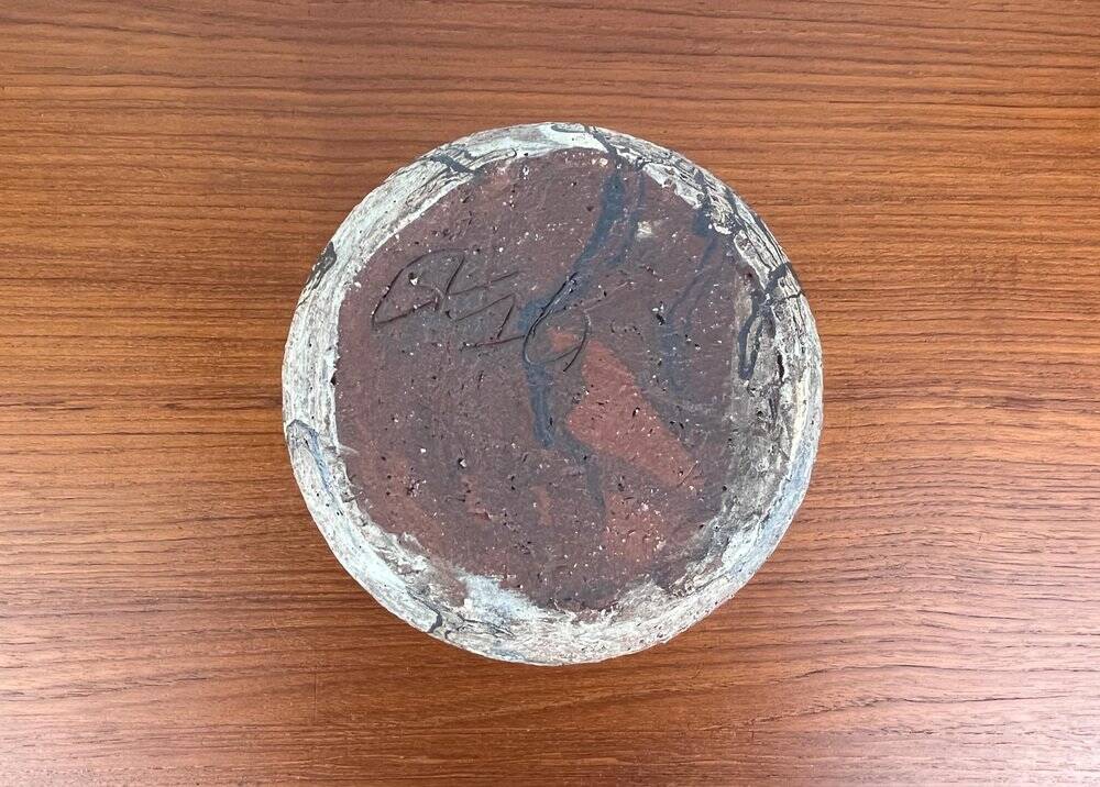 Vintage German brutalist studio mushroom vase by Gerhard Liebenthron, 1970s.