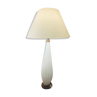 1950s Alfredo Barbini Style Ribbed Glass Table Lamp