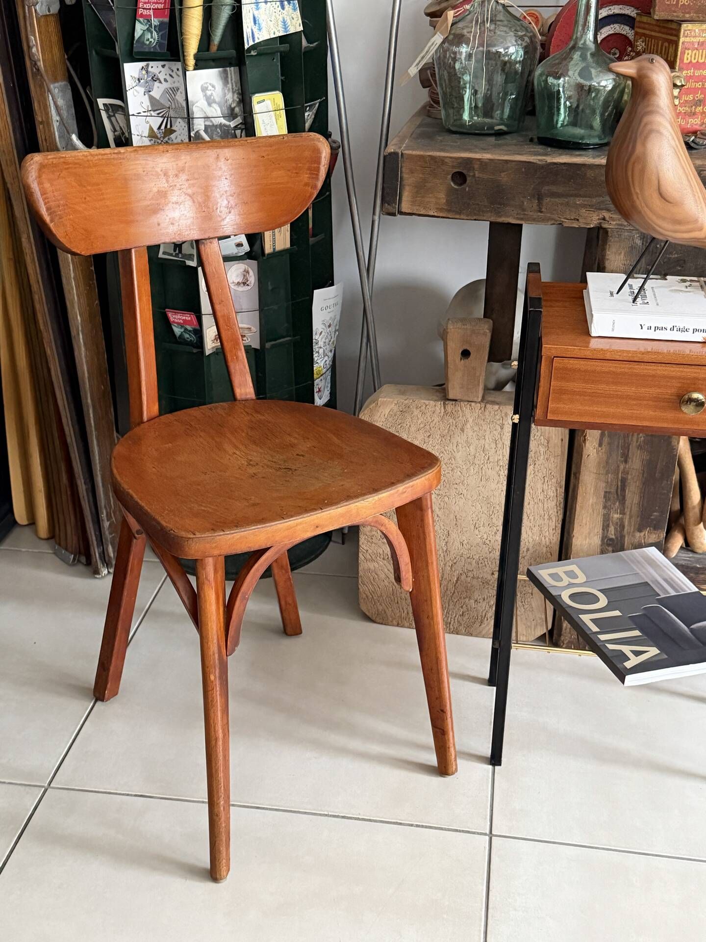 "Bistro chair 'Banana' Luterma in curved wood – 1950s"