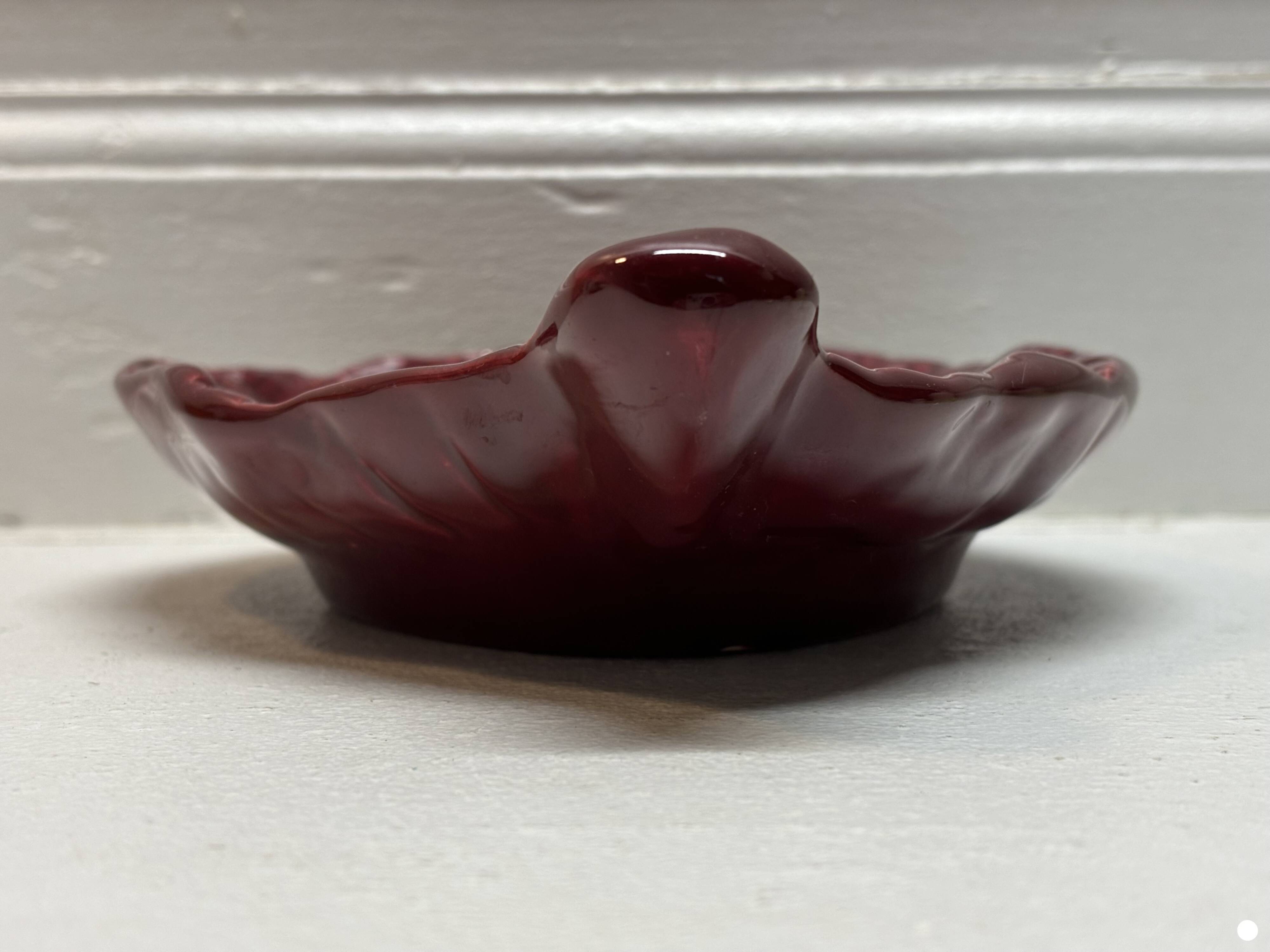 Red cabbage leaf slip dish