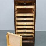 1950s Tambour Office Wooden Cabinet