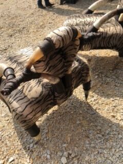 Set of 2 ethnic buffalo horn armchairs