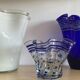 Trio of vintage blown glass handkerchief vases