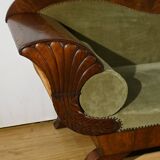 Canapé en Ronce d’Acajou, style Biedermeier – Fin XIXe