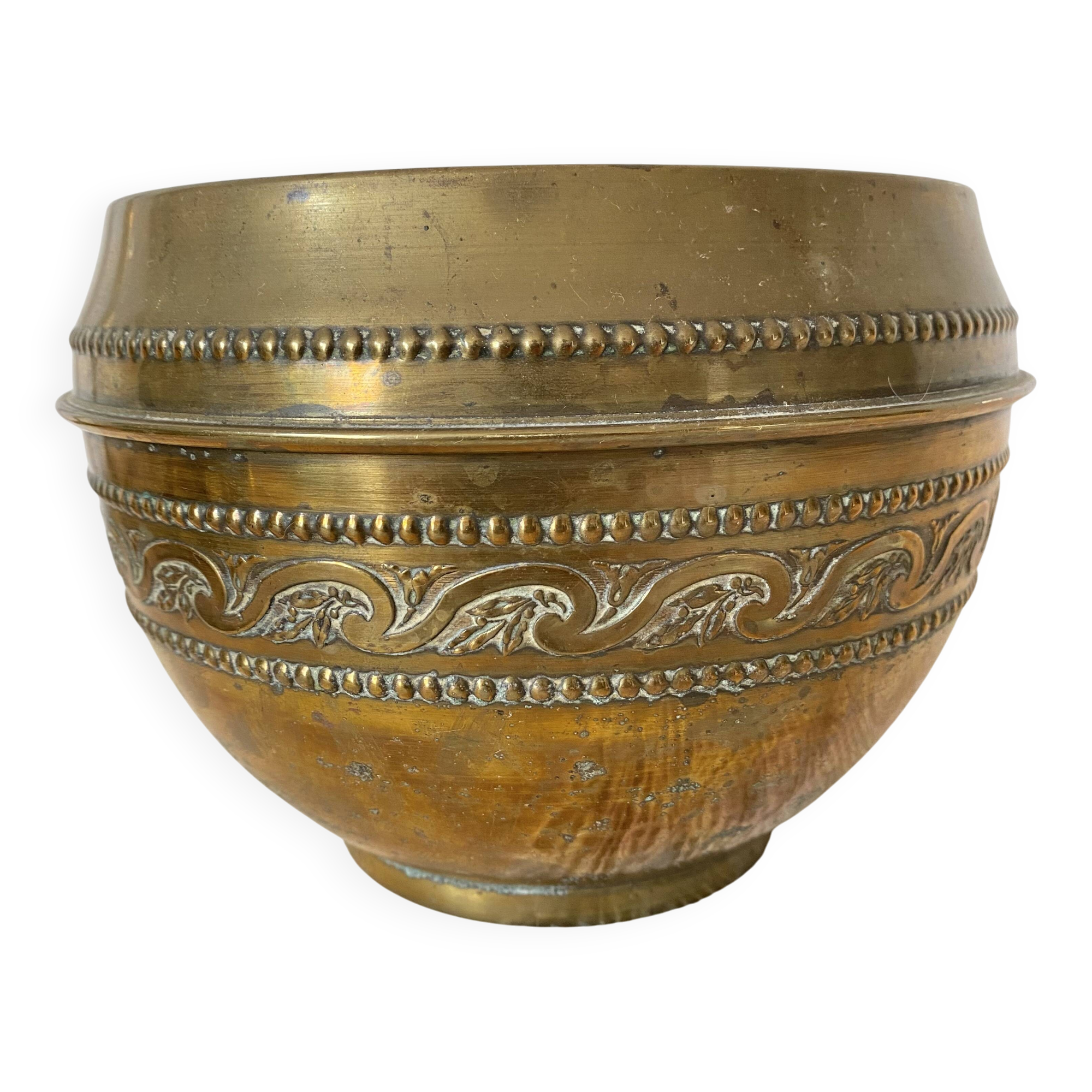 Gilded brass flowerpot