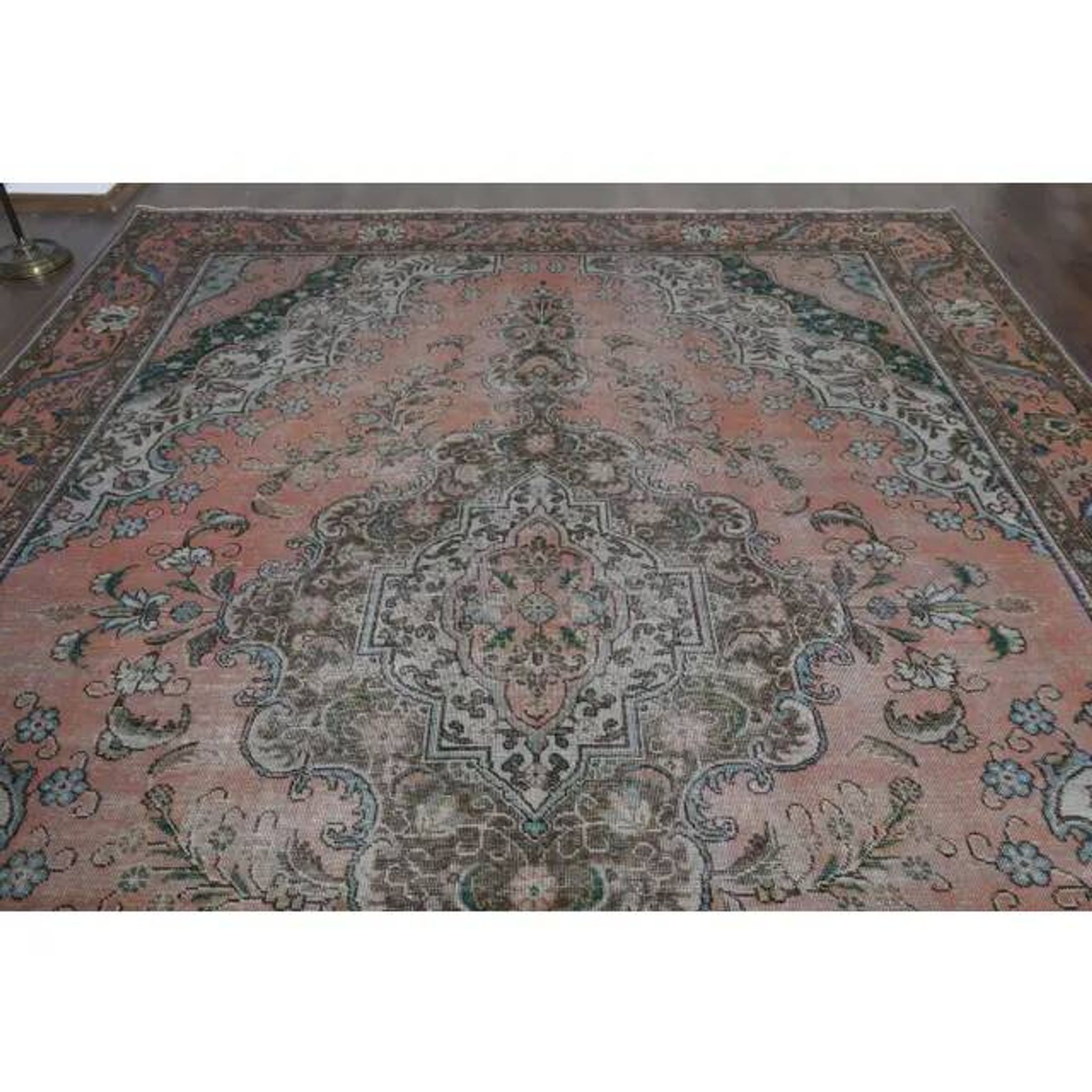 1970s Vintage Persian Handmade Wool Orange Oversized Area Rug 284x385