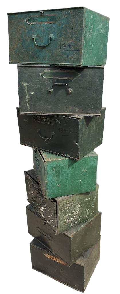 Lot 7 metal cartonniers 1920 André Labbé