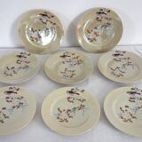 8 assiettes à dessert chinoises nacrées vintage