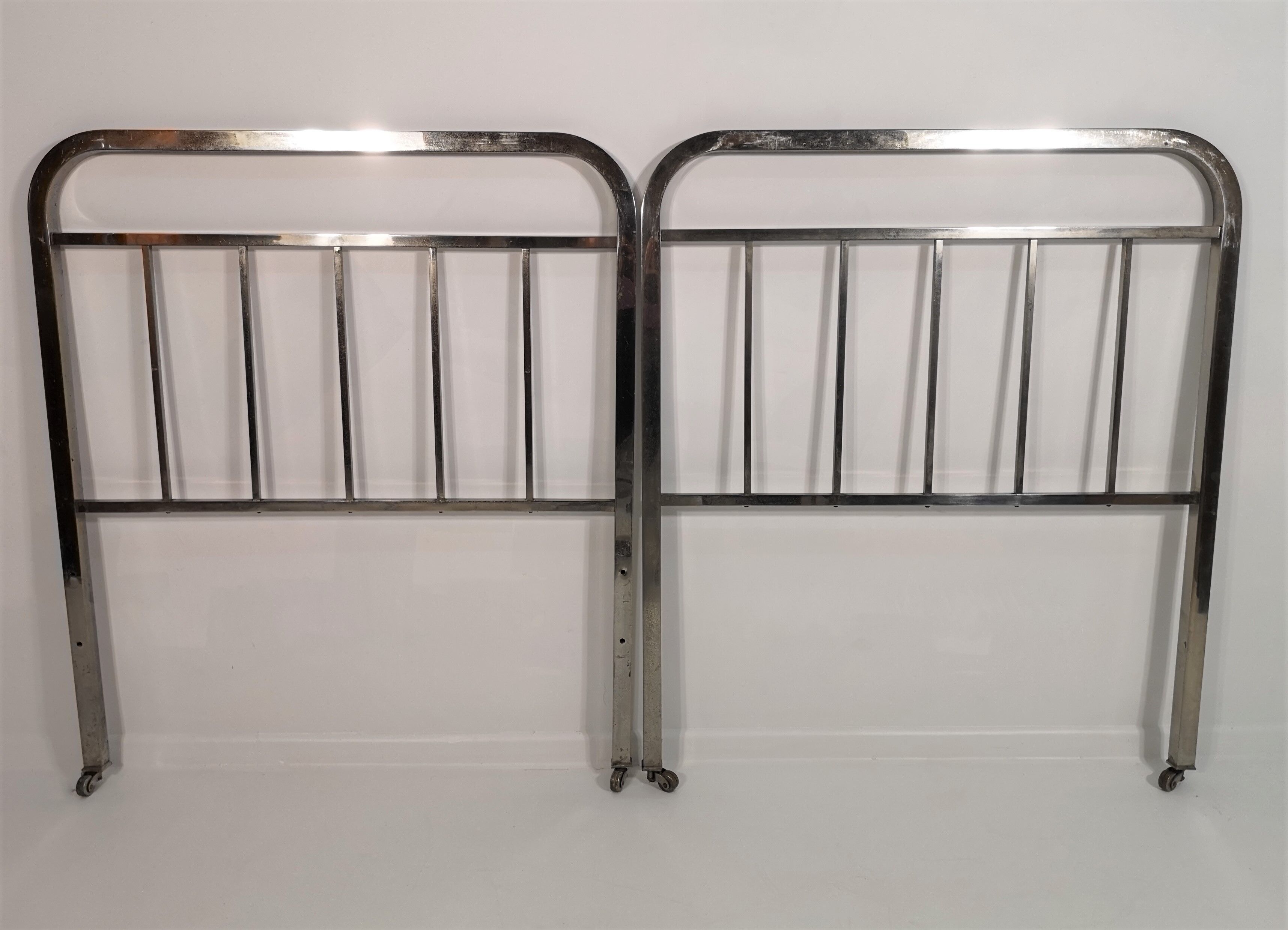 Set of 2 Art deco chrome beds, 1940s