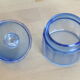 Blue Bohemian crystal toilet jar bottle, glass
