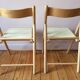 Paire de chaises pliantes cannées vintage