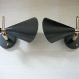 Pair of dialog-form sconces