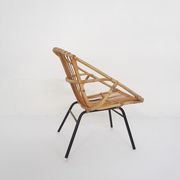 Rohe Noordwolde rattan and metal lounge chair, The Netherlands 1950's