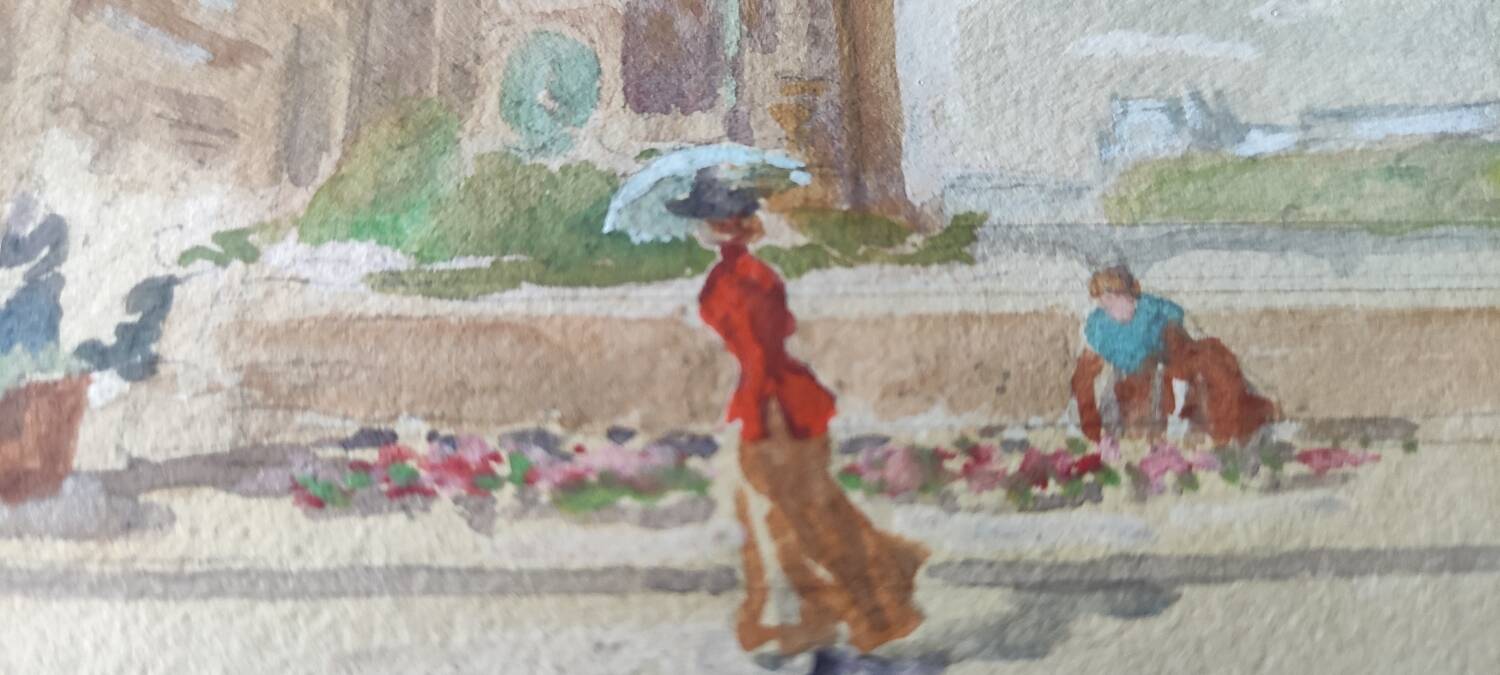 Watercolor Gustave François Lasellaz 19th century