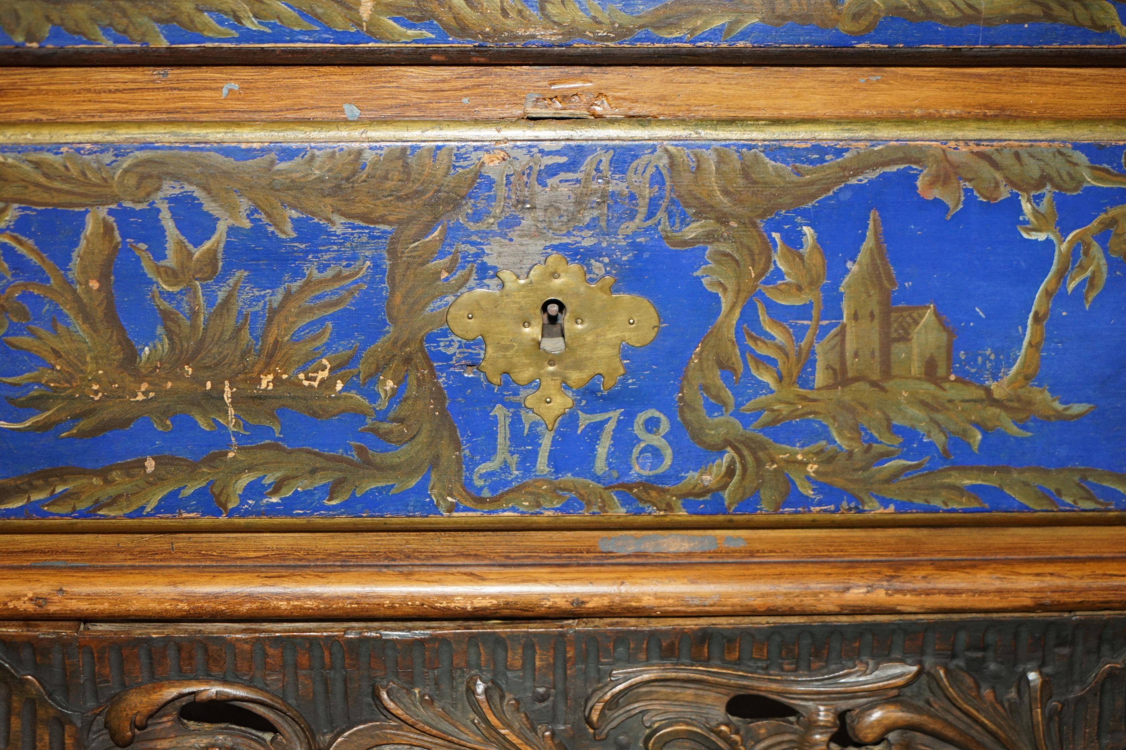Commode campagne polychrome 1778 en bois style George III