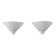 Pair of vintage wall lights in glass and white lacquered metal, Limburg, Germany 70s