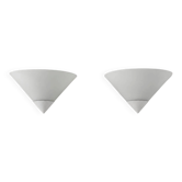 Pair of vintage wall lights in glass and white lacquered metal, Limburg, Germany 70s