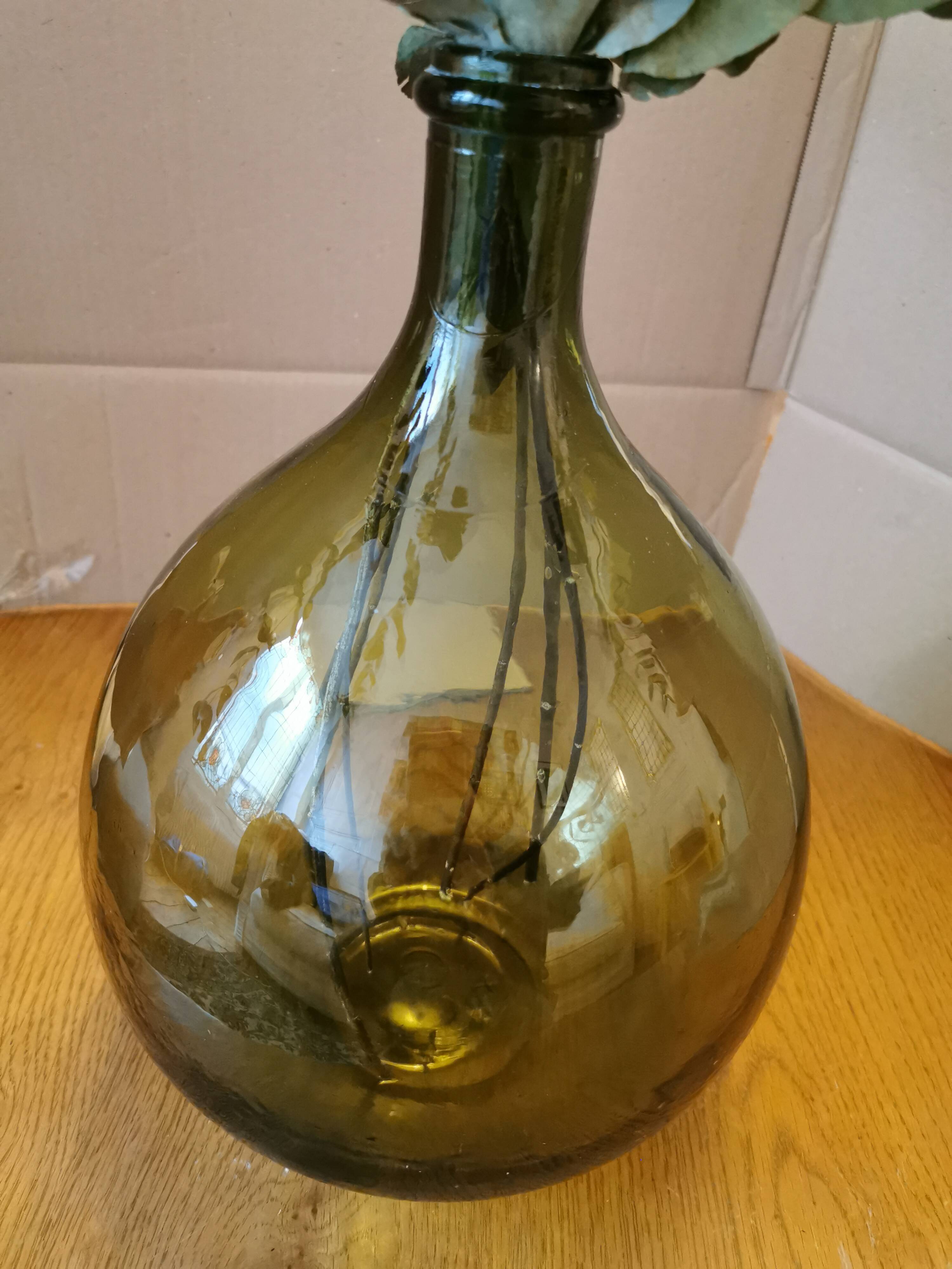 Demijohn 6l in green glass