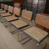 Set of 6 model b32 cesca marcel breuer chairs, italy 1970s