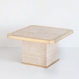 Vintage travertine coffee table edited by Fedam. Belgium, 80s