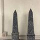 Pair of grey granite obelisks, circa 1980