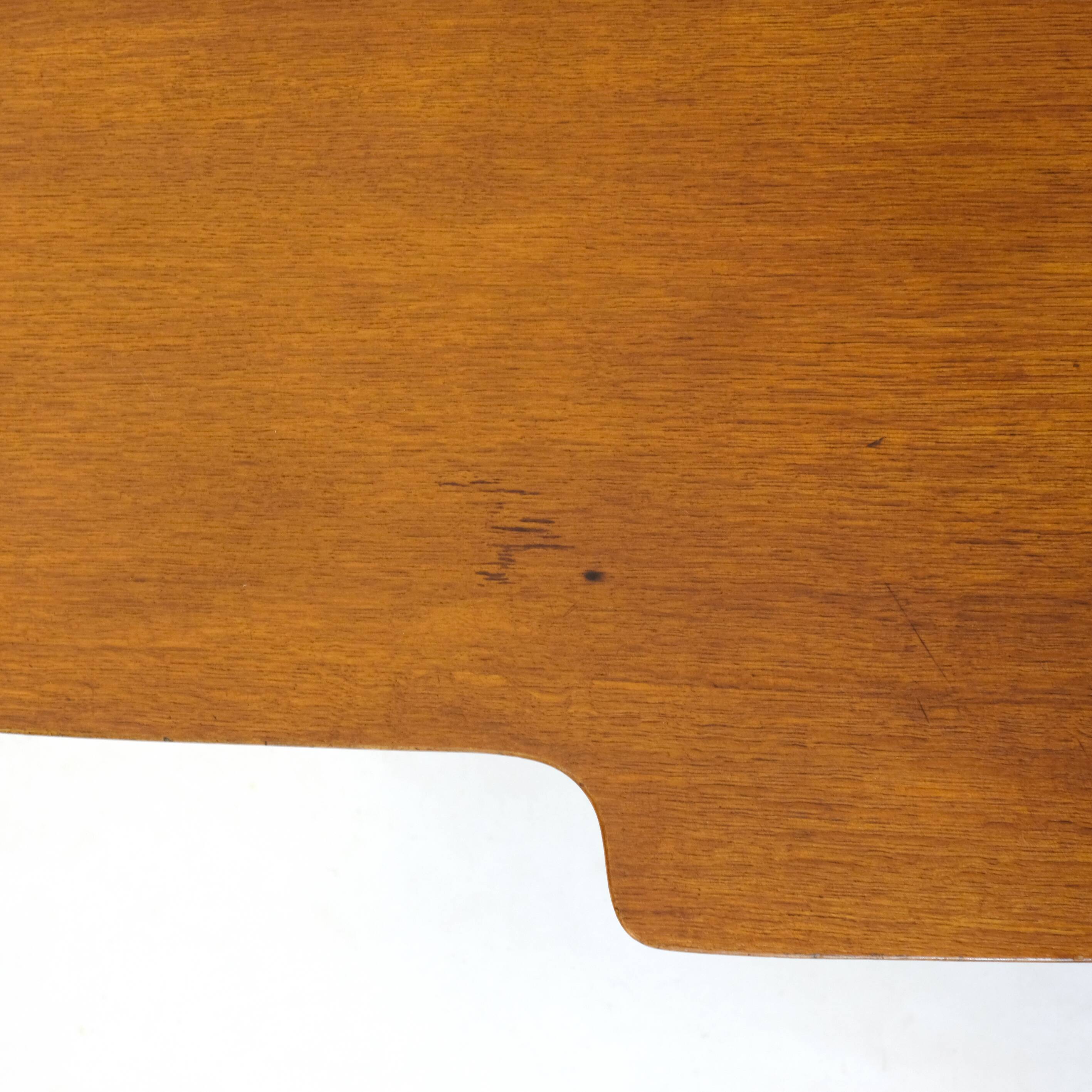 Jacques Hauville, tripod oak desk, 1950