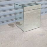 Mirrored cube end table