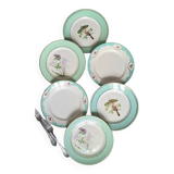 Assiettes plates anciennes dépareillées en faïence