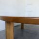 1950s round tripod oak coffee table