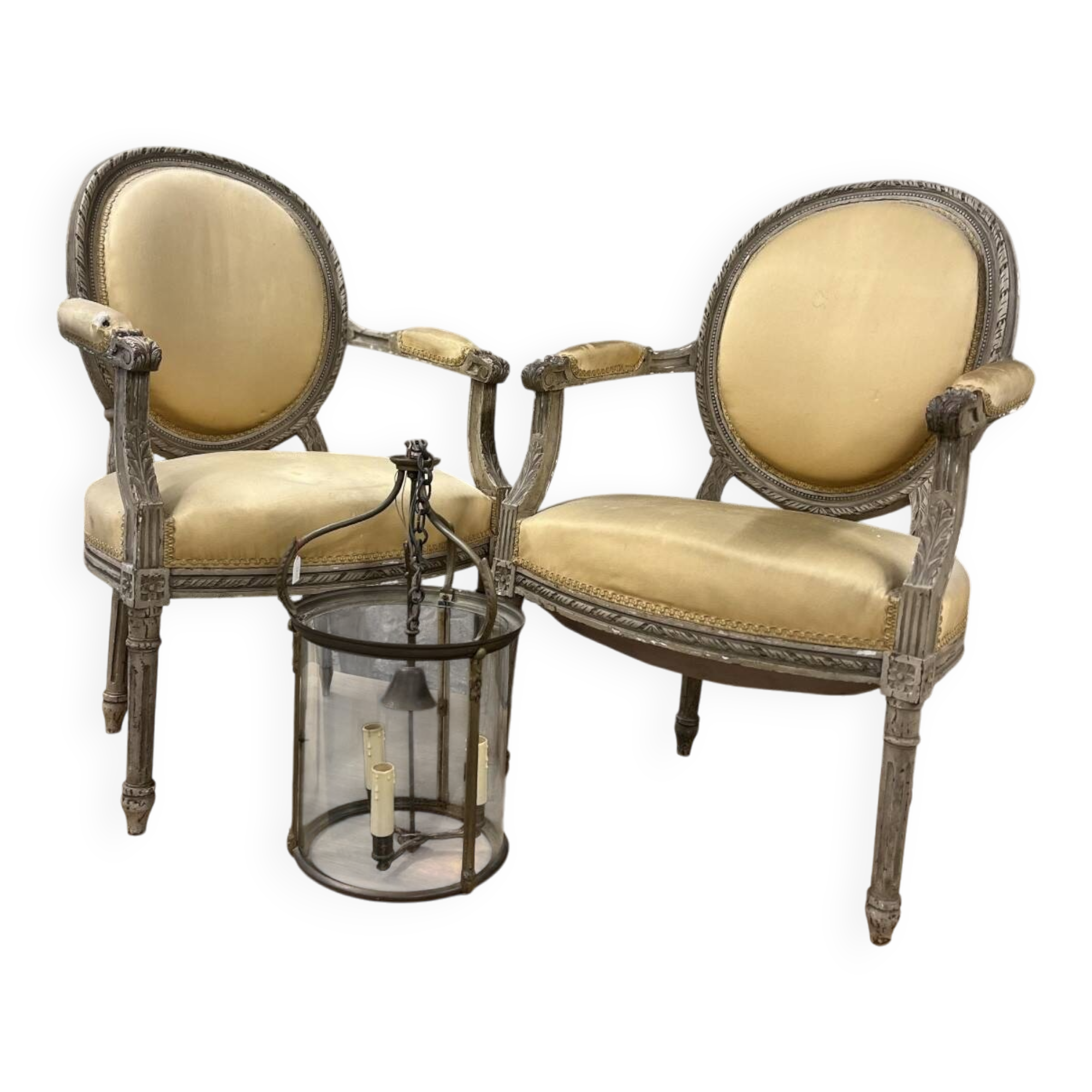 Pair of medallion armchairs