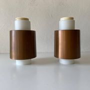 Opal Glass and Copper Plated Flush Mount Light by Staff, 1960s, Germany