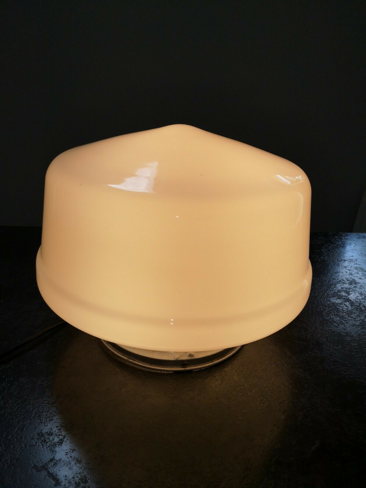 Glass globe lamp opaline ART DECO skyscraper