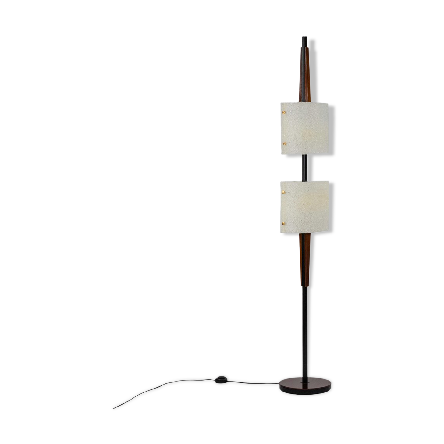 Granite resin and wood lamppost, 1950s