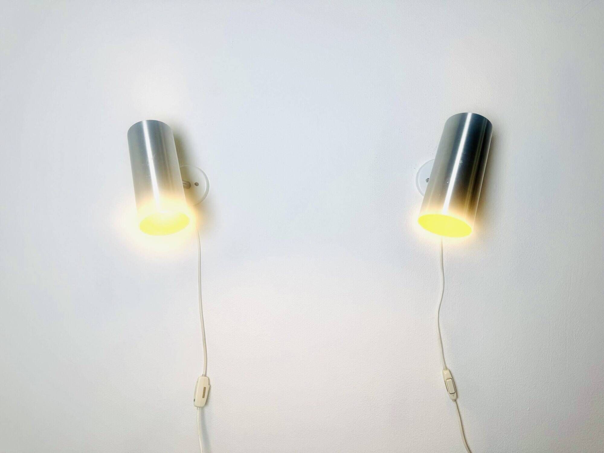 Cylindrical C-1582 Metallic Wall Lamps By Raak Amsterdam, The Netherlands 1960S