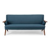 Danish reupholstered blue sofa by Johannes Andersen for CFC Silkeborg, 1960s