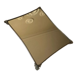 Silver metal mirror curved edge